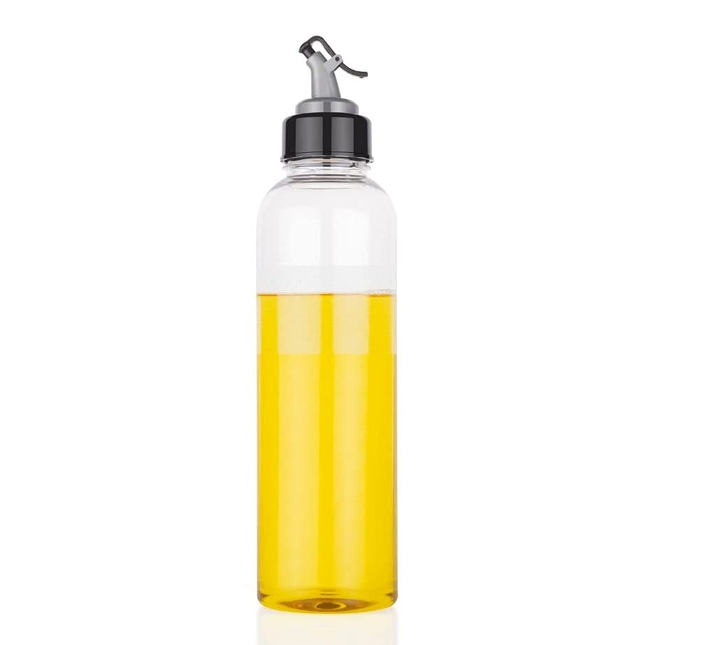 Oblivion Oil Dispenser For Kitchen 1 Ltr  Transparent Plastic Pourer Bottle, EasyPour Liquid Dispenser Container For Kitchen, 