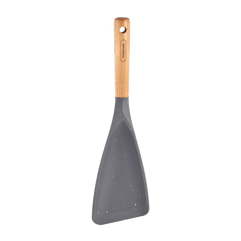 Farberware Pro Spoonula with Grey and White Speckle Design  Beechwood Handle with Hang Hole  Flexible Scraper Spoon for Mixing