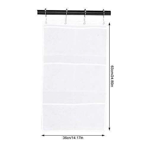Yosooo 6 Pockets Mesh Shower Organiser Bathroom Over The Door Hanging Mesh Pockets Storage Bag Holder Hanging Caddy With Hooks Q