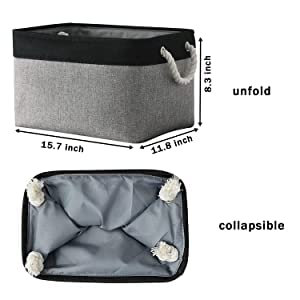 Sacyic Storage Bins, Storage Cubes Storage Containers For Organizing With Handles For Organizer Bins (15.7 X 11.8 X 8.2 Inches)