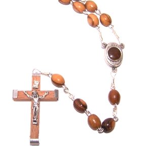 Holy Land Market Olive Wood Rosary with Soil From Bethlehem