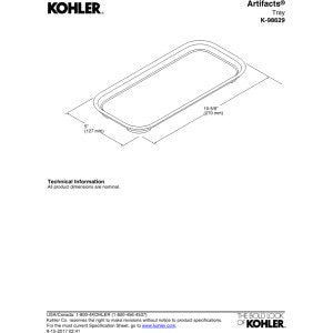 KOHLER K-98629-NA Artifacts Ceramic Tray