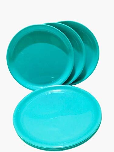 Everbuy Plastic Microwave Safe&Unbreakable Round Full Plates (Multicolor, Set Of 3)