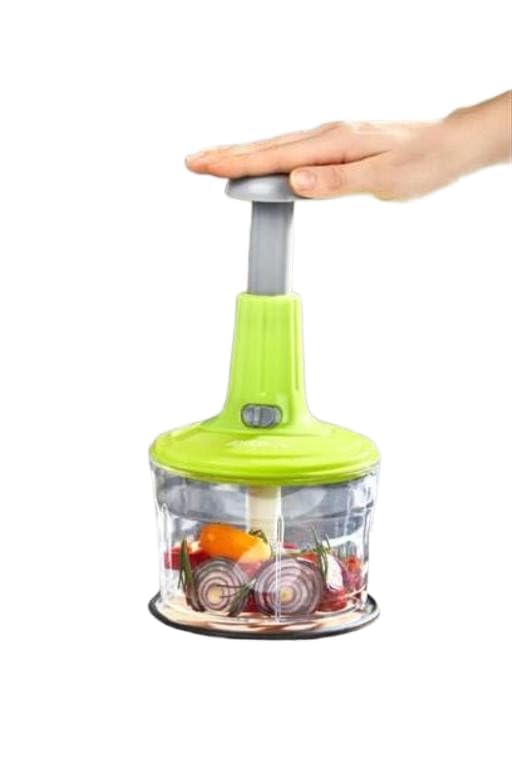 Kitchen Push Chopper | Hand Press Food Chopper With 6 Stainless Steel Blades