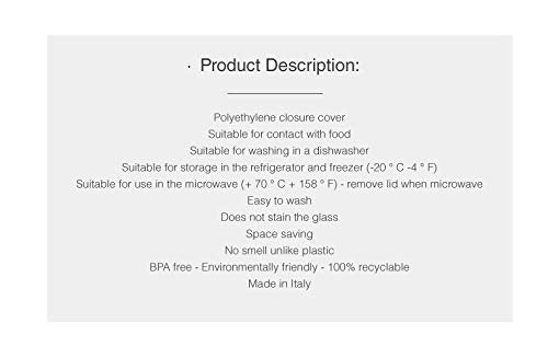 Bormioli Rocco Frigoverre Set Of 5 Glass Food Storage Container Transparent 388840-Sk5 Transparent