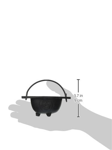 New Age Imports Inc. Small Pentagram Cast Iron Cauldron, 3 Inches Diameter