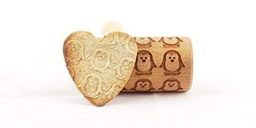 Penguins Mini Rolling Pin For Cookies Embossing Roller