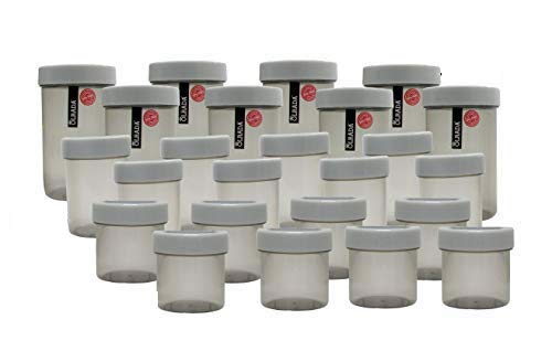 Olrada Food Grade Bpa Free,Container Set Of 18 Pieces (1000Ml * 6, 500Ml * 6, 400Ml * 6) Grey