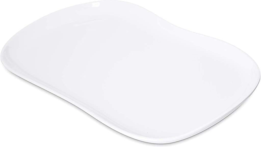 Carlisle Foodservice Products Stadia Resuable Plastic Platter For Home And Restaurant, Melamine, 13 X 7 Inches, Greige