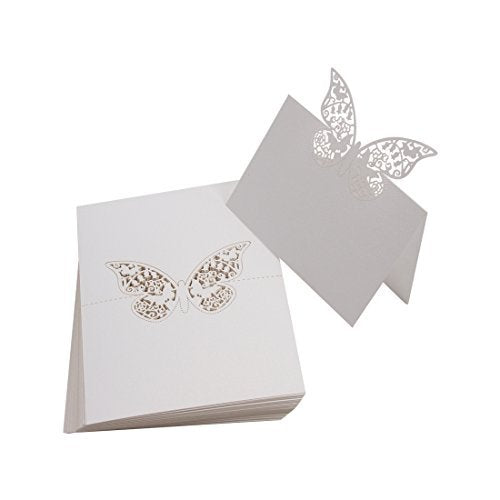 Vanki Pack Of 50 Wedding Party Table Name Place Cards Favor Decor Butterfly Laser Cut Design