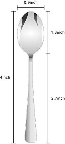 Yyzp Tiny Spoons Set Of 12, Small Coffee Spoons Mini Stainless Steel Spoons For Dessert, Appetizer,Ice Cream (4 Inch)
