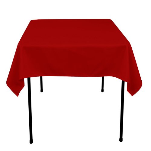 Broward Linens Small Tablecloth Polyester Square 45 Inch (Cranberry)