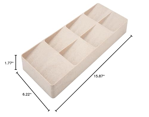 Kitchen Details 7 Slot Drawer 7 Compartment Cutlery Organizer, Natural