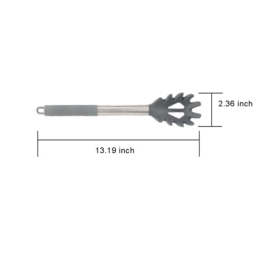 Silicone Pasta Fork, Spaghetti Server, Professional Pasta Server Spoon Heat Resistant Noodle Spoon, Spaghetti Strainer Best Cook