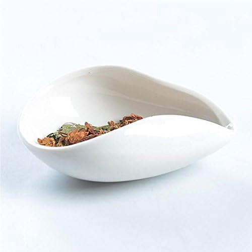 11X4Cm White Porcelain Cha He Tea Vessel -Coffee Bean Weighing Tray-Loose Leaf Tea Presentation- Tea Accessory - Tea Scoop