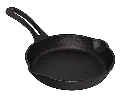 Mirro Mir-19050 Mini Ready To Use Pre-Seasoned Round Cast Iron Skillet, 6 Inch, Black