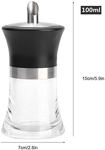 Sugar Dispenser & Shaker For Coffee Cereal Tea Baking With Pouring Spout And Lid For Easy Spoon Measuring Pour 100Ml Glass Jar C