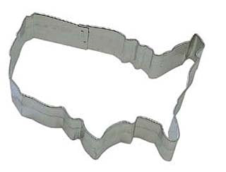 R&M Usa Map 4.5'' Cookie Cutter In Durable, Economical, Tinplated Steel