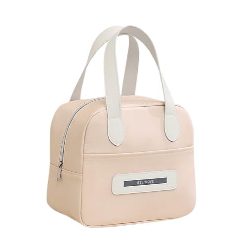 Keetly Reusable Lunch Bags, Portable Cooler Bag, Thermal, Lunch Box Container With Handle, Zipper, Waterproof Lunch Box. (Pink)