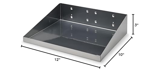 Triton Products 56120-Slv Lochook Shelf With Garment Hanger, 12'' X 10'', Silver