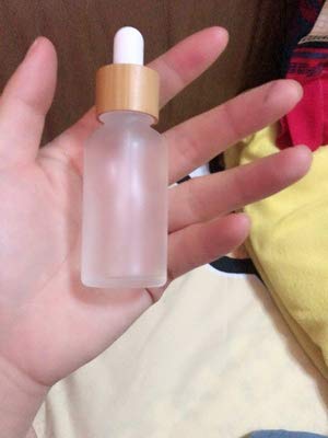 4 Pcs Bamboo Frosted Glass Eye Dropper Bottle,Empty Essential Oil Bottles With Pure Glass Pipettes,Bamboo Cap Makeup Travel Cosm