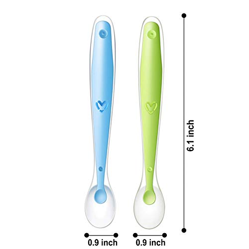 Pandaear Baby Silicone Soft Spoons| Training Feeding For Kids Toddlers Children And Infants| Bpa Free 6 Pack| Baby Led Weaning S