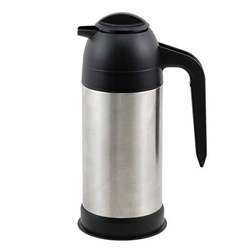 Winco Vss-24 Coffee/Cream Servers 24 Oz Vacuum Insulated, Silver, Black