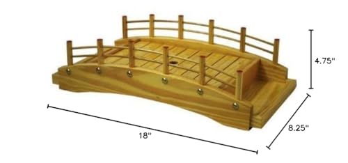 Thy Collectibles Wooden Japanese Sashimi Sushi Bridge Plate Serving Tray 18''