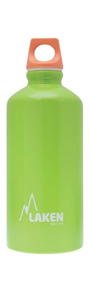 Laken Futura Aluminum Water Bottle - Narrow Mouth, Screw Cap with Loop - Leak-Proof, BPA Free, Made in Spain - 20oz, Light Green