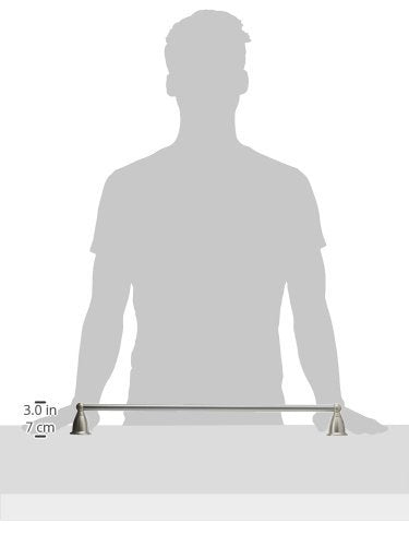 Moen Brantford Brushed Nickel 24-Inch Single Bathroom Towel Bar, Traditional Wall Mounted Towel Hanger, Yb2224Bn