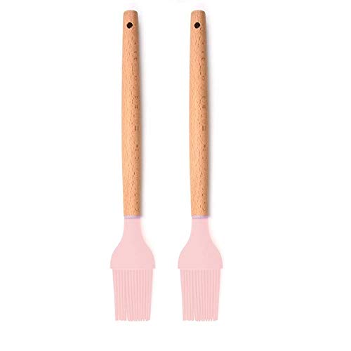 Spatlus Woodtula Silicon Basting Brush Wooden Handle Heat Resistant Pastry Brushes Spread Oil Butter Sauce Marinades For Bbq Gri
