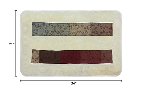 Zahari Home Miramar Bathroom Rug Luxury Bath Rug Washable Beautiful Shower Mat Unique Design Stylish Multi Color Bath Bath Rug S