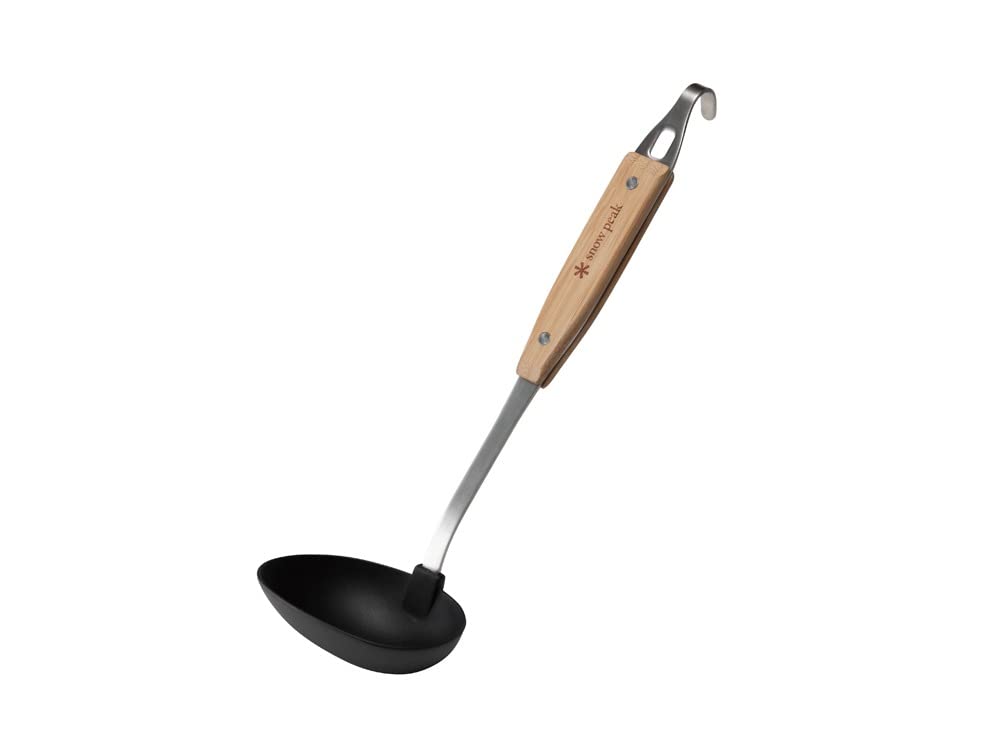 Snow Peak'S Nylon Ladle, Cs-214, Stainless Steel, Nylon, Bamboo, Made In Japan, Lifetime Product Guarantee, Cooking Utensil