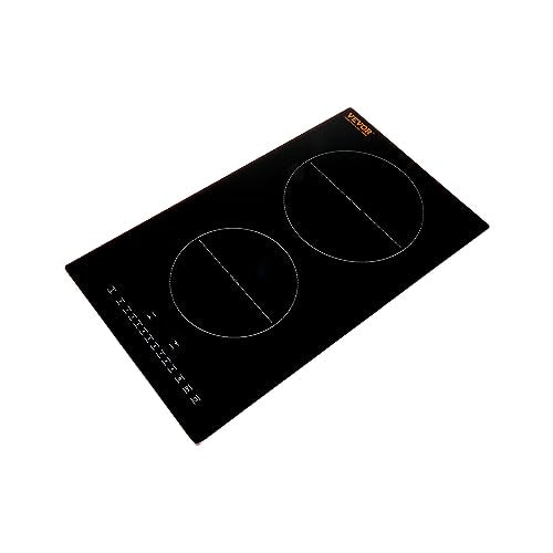 Vevor Built-In Induction Electric Stove Top 12 Inch,2 Burners Electric Cooktop,9 Power Levels & Sensor Touch Control,Easy To Cle