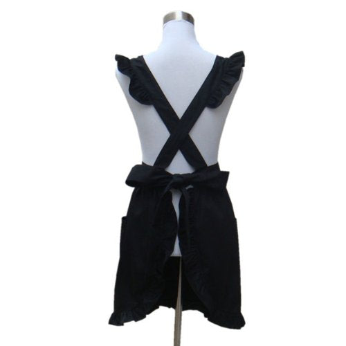 Hyzrz Lovely Retro Ladys Aprons For Women Girls Cake Kitchen Fashion Cooking Apron Chic With Pockets For Gift Chic 100% Cotton (