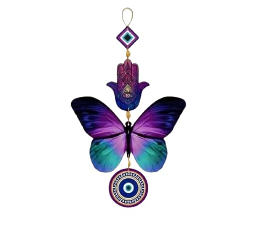 Webelkart Decorative Wall Hanging For Door Entrance, Butterfly Evil Eye Wall Hanging For Protection And Elegance Home Decor, Uni