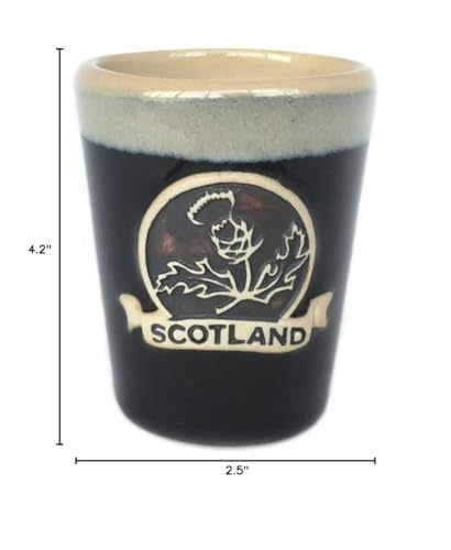 Glen Appin Shot Cup Stoneware Scotland 1.5 Fl Oz(44Ml) (Thistle - Black)