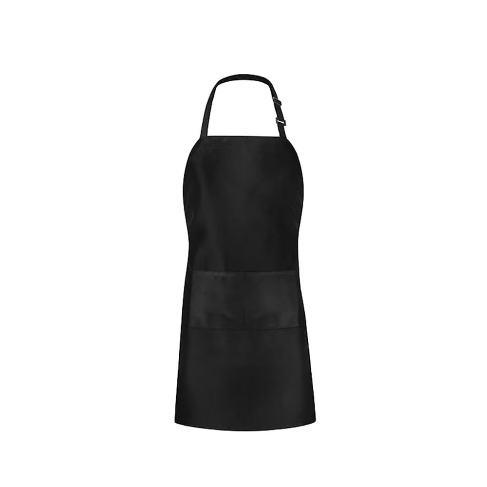 Lannumet Black Chef Apron For Men Adjustable Waterproof Kitchen Apron For Women With Pockets,1 Pack