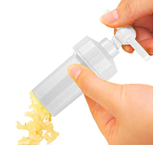 Tredoni 1.2X2.5'' Garlic Press Screw Masher - Plastic Garlic Crusher Squeezer Mincer, White