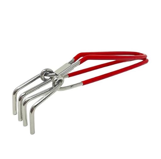 Lakshmi Stainless Steel Multipurpose Pakkad/Sansi/Sandasi | Utensil Gripper For Hot Pot Lifter | Red Silicon Coated Handle (Size