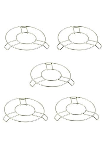 Tiara  Sun Stainless Steel Round Table Ring Set, Hot Pot Stand, Trivet, Set Of 5