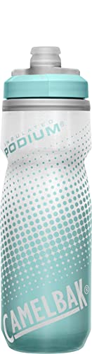 Camelbak Podium Chill Insulated Bike Water Bottle - Easy Squeeze Bottle - Fits Most Bike Cages - 21Oz, Teal Dot