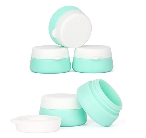 Bluesunshine Silicone Cosmetic Containers Cream Jar With Sealed Lids, 3 Pieces - Food Grade Silicone - Bpa Free - Great For Trav