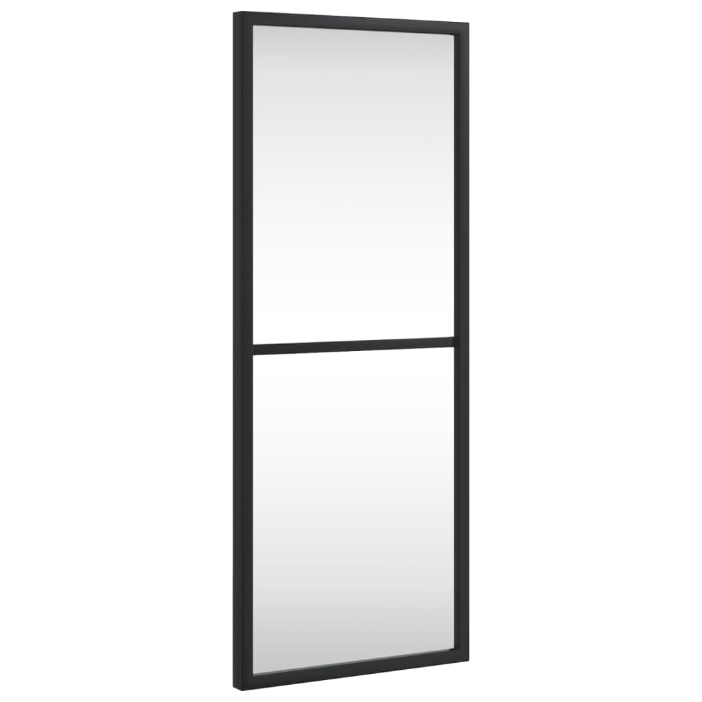 vidaXL Wall Mounted Rectangular Mirrors - Set of 2 Black Metal Mirrors (39.4x23.6) - Ideal for Bedroom, Living Room, Bathroom an