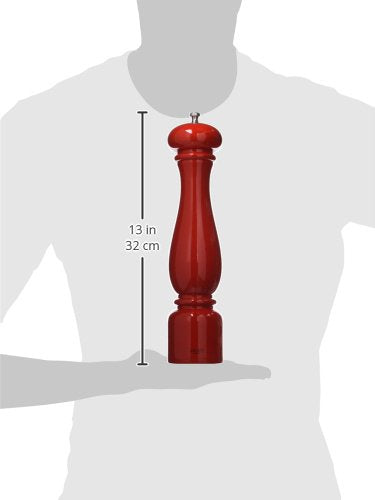 Bisetti Firenze Red 12.6 Inch Pepper Mill With Adjustable Grinder
