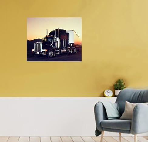 Peterbilt Semi With Trailer Big Rig Truck Wall Decor Art Print Poster (16X20)
