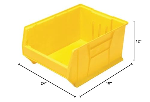 Hulk 24 Container, 23-7/8L X 18-1/4W X 12H, Stackable, Polypropylene, Yellow, Made In Usa