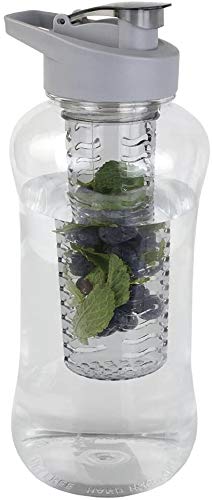 JOEYZ Large (60 oz - Half Gallon) Fruit Infuser Water Bottle BPA Free for Travel, Workouts, Camping, Sports Bottle