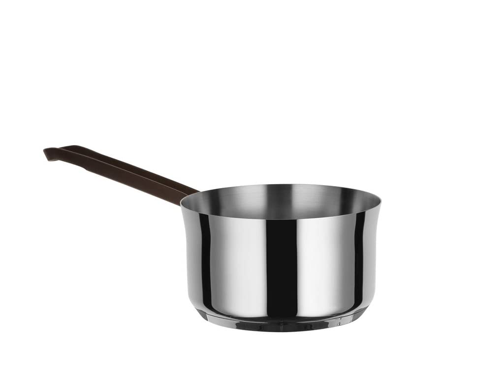 Alessi Edo Long-Handled Saucepan,  16, Steel,Brown