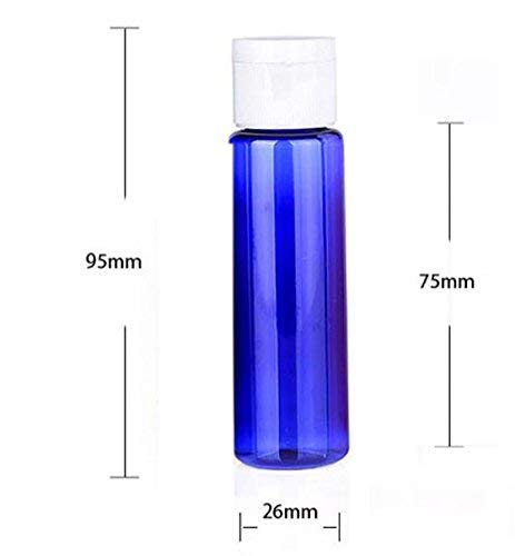 12Pcs 30Ml / 1Oz Empty Plastic Blue Flip Cap Bottle Bpa-Free Cobalt Vial Jar Pot Container For Toner Travel Comestic Lotion Make